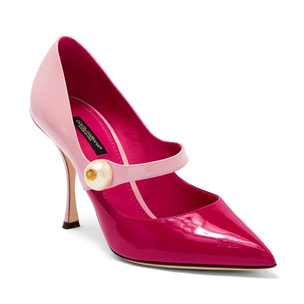 Dolce and Gabbana  Pink Two-Tone Patent Pumps
